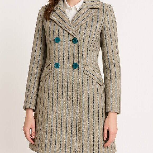 Anthropologie Tulle Embroidered Pattern Peacoat Dress Jacket Size XS NWT - Picture 1 of 14